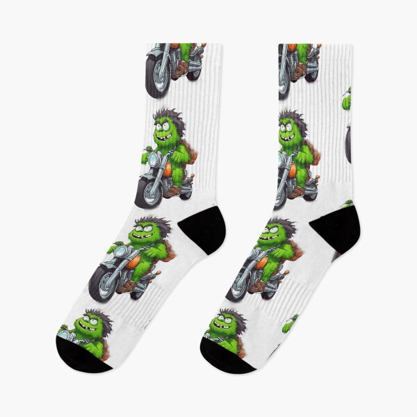 Item preview, green monster driving a motorcycle designed and sold by jeison450.