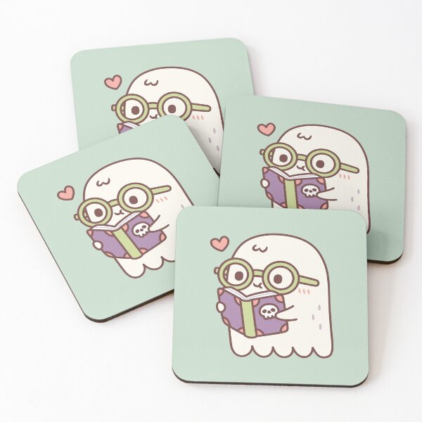 Item preview, Cute Ghost Reading A Book With A Skull designed and sold by rustydoodle.
