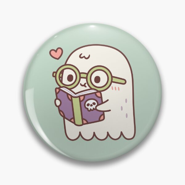 Item preview, Cute Ghost Reading A Book With A Skull designed and sold by rustydoodle.