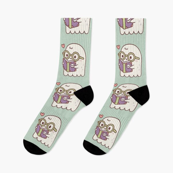 Item preview, Cute Ghost Reading A Book With A Skull designed and sold by rustydoodle.
