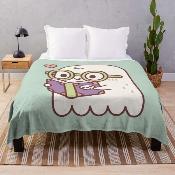 Item preview, Cute Ghost Reading A Book With A Skull designed and sold by rustydoodle.