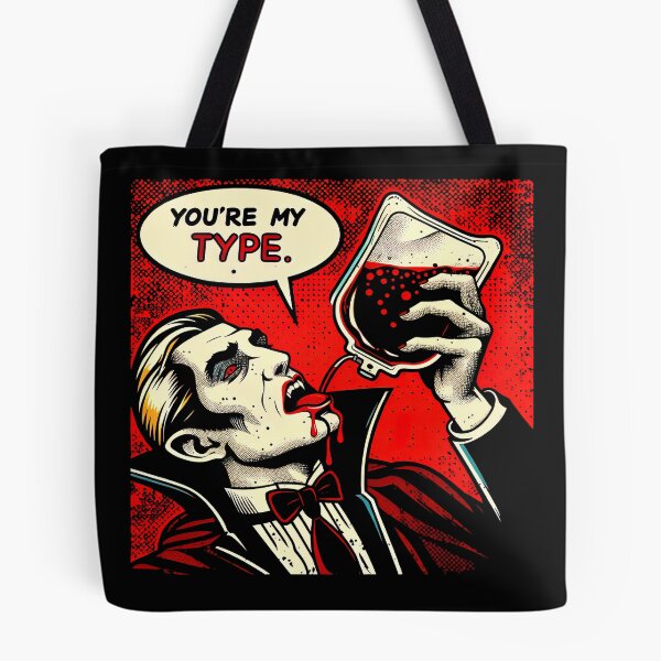 Item preview, Vampire Valentine's "You're My Type" Funny Retro Love designed and sold by SpookshowDesign.