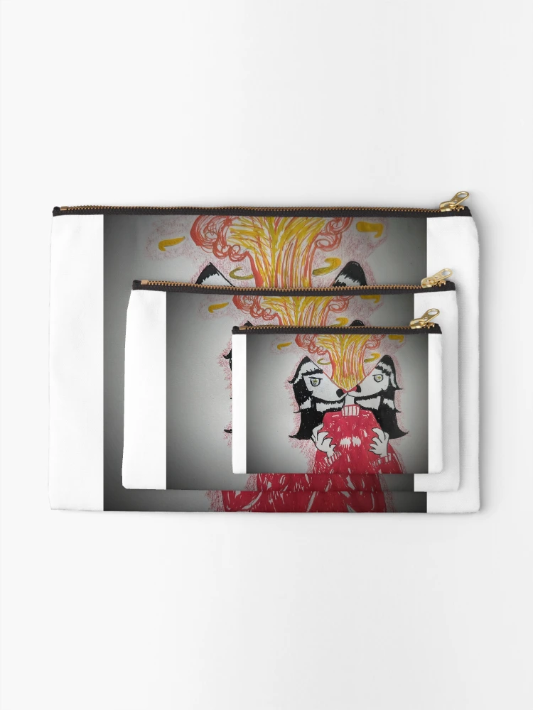 Thumbnail 2 of 4, Zipper Pouch, Exploding head designed and sold by Indubitablydoo.