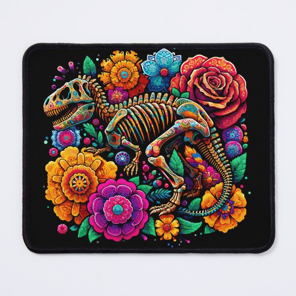Item preview, Festive Dino Art: Vivid Skeleton & Floral Fossil Design designed and sold by Nimira.