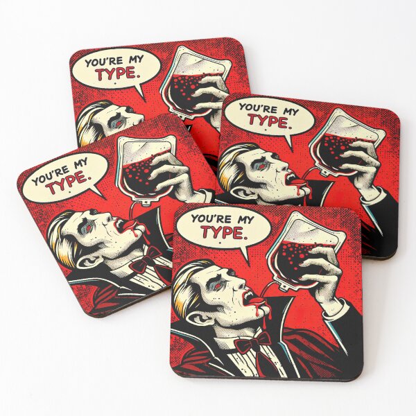 Item preview, Vampire Valentine's "You're My Type" Funny Retro Love designed and sold by SpookshowDesign.