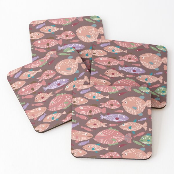 Item preview, School of Spiral Fish [red on dark red] designed and sold by Aia UENO design.