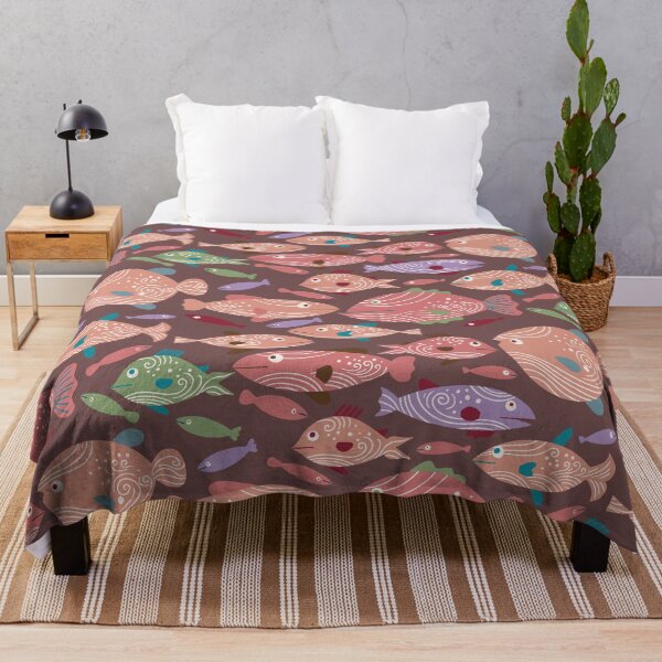 Item preview, School of Spiral Fish [red on dark red] designed and sold by Aia UENO design.
