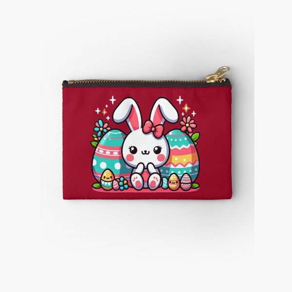 Item preview, Easter Eggs And A Rabbit In Kawaii Style designed and sold by Tamer ⭐⭐⭐⭐⭐.