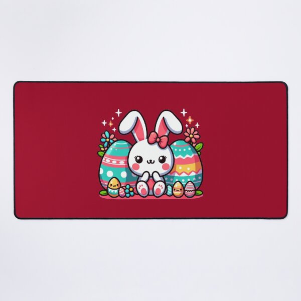 Item preview, Easter Eggs And A Rabbit In Kawaii Style designed and sold by Tamer ⭐⭐⭐⭐⭐.