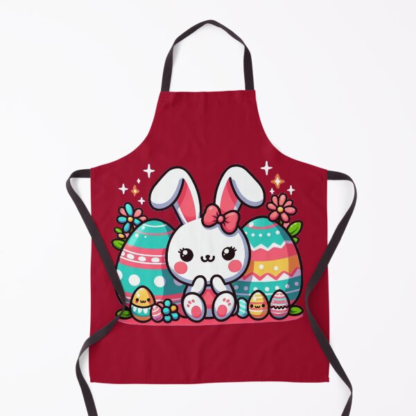 Item preview, Easter Eggs And A Rabbit In Kawaii Style designed and sold by Tamer ⭐⭐⭐⭐⭐.