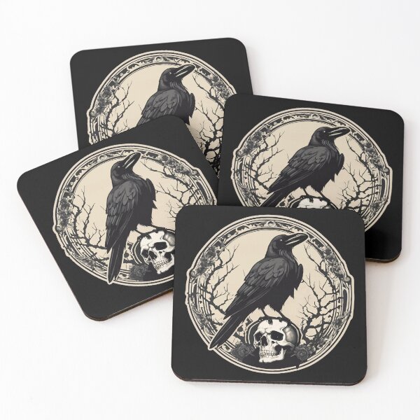 Item preview, Vintage black crow on skull Celtic goddess legend designed and sold by headpossum.