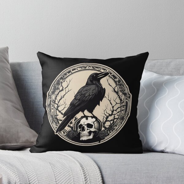 Item preview, Vintage black crow on skull Celtic goddess legend designed and sold by headpossum.