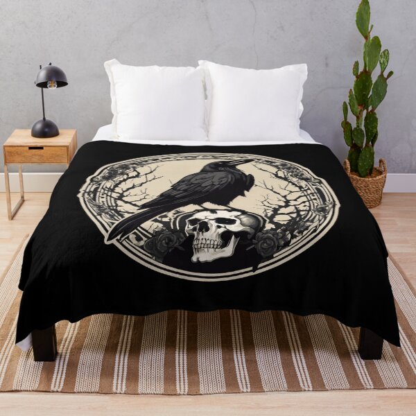 Item preview, Vintage black crow on skull Celtic goddess legend designed and sold by headpossum.