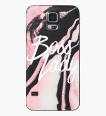 Boss Lady Pink Schwarz Gemalter Marmor Hülle & Skin für Samsung Galaxy