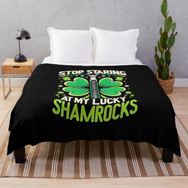 Item preview, St Patricks day Stop staring at my lucky shamrocks funny Irish T-Shirt designed and sold by MAPDDesigns.