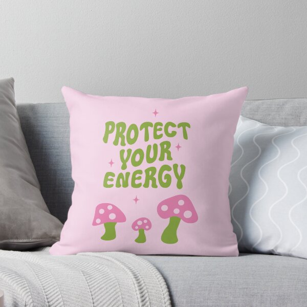 Item preview, Protect Your Energy Quote with Mushrooms Illustration designed and sold by rubyroller-art.