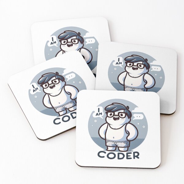 Item preview, Coder Cartoon Sticker - Perfect for Developers and Tech Enthusiasts designed and sold by Ajay GB.