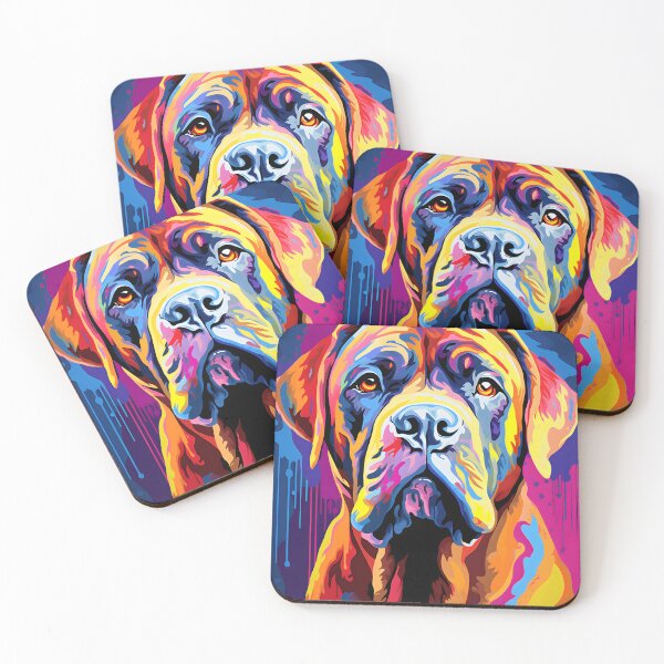 Item preview, Mastiff dog portraits drawing. animal colorful. Animal throw pillow.  designed and sold by formform.