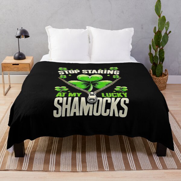 Item preview, St Patricks day Stop staring at my lucky shamrocks funny Irish T-Shirt designed and sold by MAPDDesigns.