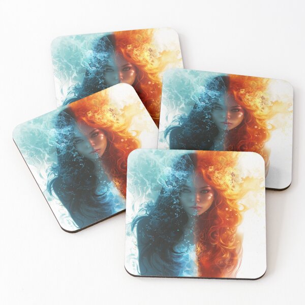 Item preview, Ethereal Fire-Ice Portrait designed and sold by Catloaf Art.