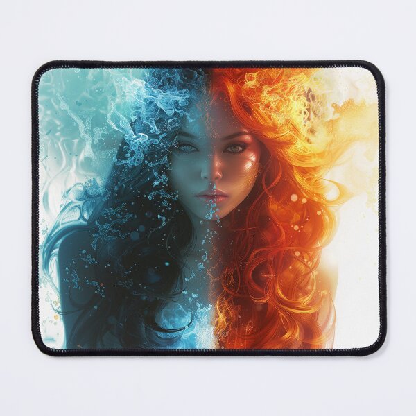 Item preview, Ethereal Fire-Ice Portrait designed and sold by Catloaf Art.