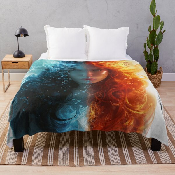 Item preview, Ethereal Fire-Ice Portrait designed and sold by Catloaf Art.
