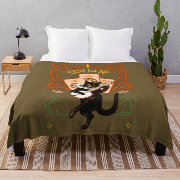 Aperçu de l'œuvre Art déco C'est La Vie Cat Wall Art Design Autocollant Chemise Chapeaux créée et vendue par nikkyromoz.