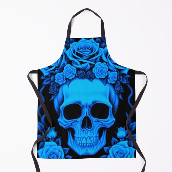 Item preview, Vintage Goth Blue Skull and Roses designed and sold by TheDarkWardrobe.
