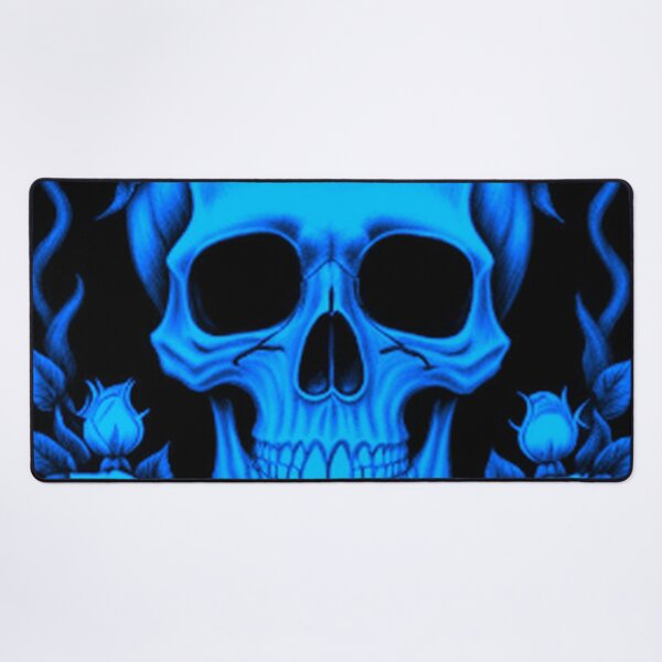 Item preview, Vintage Goth Blue Skull and Roses  designed and sold by TheDarkWardrobe.