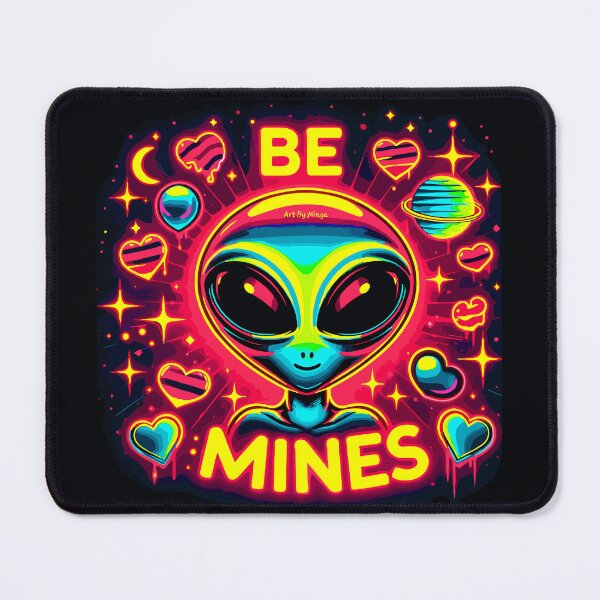 Item preview, Art By Minga Be Mines Neon Red Alien design designed and sold by Artbyminga.