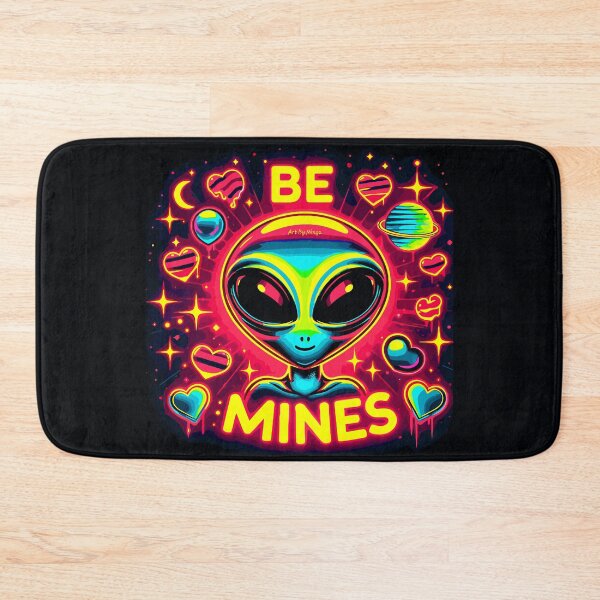 Item preview, Art By Minga Be Mines Neon Red Alien design designed and sold by Artbyminga.