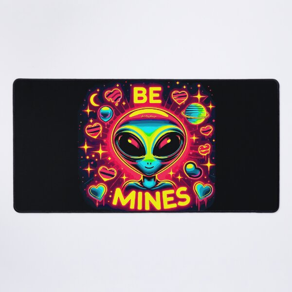 Item preview, Art By Minga Be Mines Neon Red Alien design designed and sold by Artbyminga.