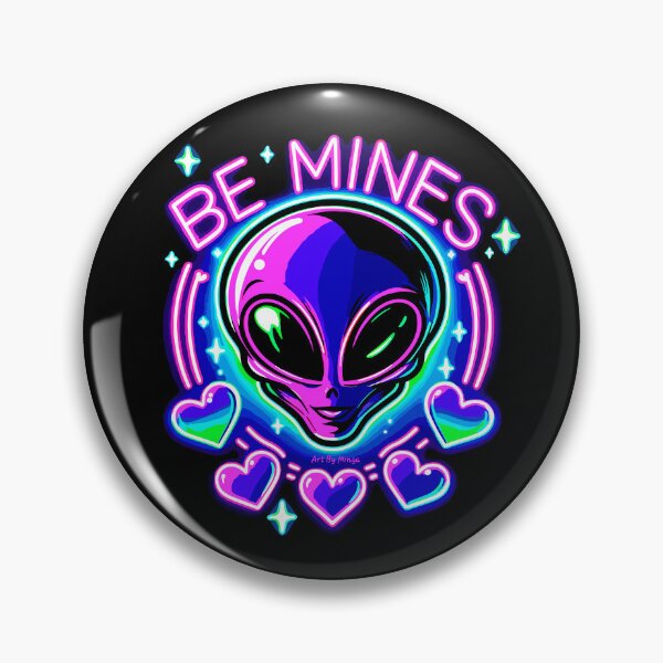 Artikelvorschau, Kunst von Minga Be Mines Neonlila Alien-Design entworfen und verkauft von Artbyminga.