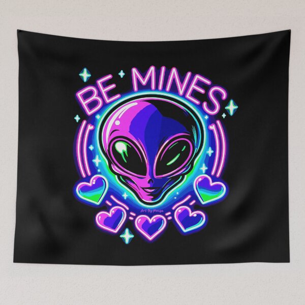 Item preview, Art By Minga Be Mines Neon Purple Alien design designed and sold by Artbyminga.