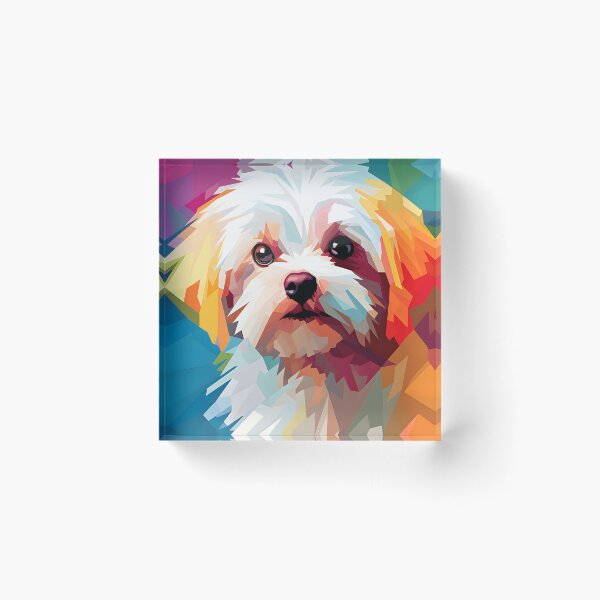 Item preview, maltese dog portraits drawing. animal colorful. Animal throw pillow.  designed and sold by formform.