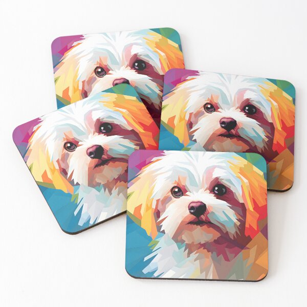 Item preview, maltese dog portraits drawing. animal colorful. Animal throw pillow.  designed and sold by formform.