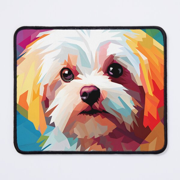 Item preview, maltese dog portraits drawing. animal colorful. Animal throw pillow. designed and sold by formform.