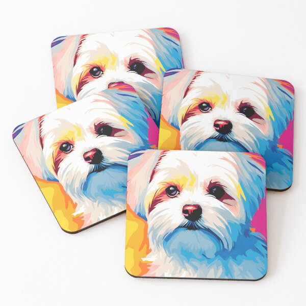Item preview, maltese dog portraits drawing. animal colorful. Animal throw pillow.  designed and sold by formform.