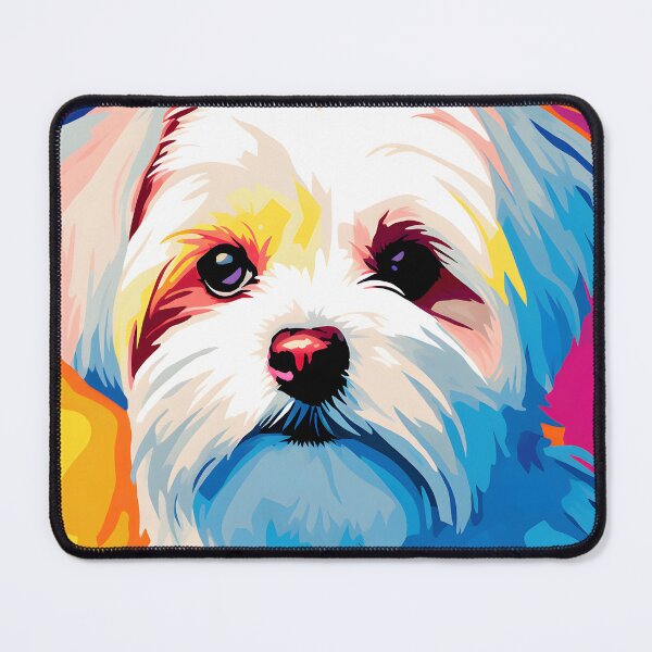 Item preview, maltese dog portraits drawing. animal colorful. Animal throw pillow. designed and sold by formform.