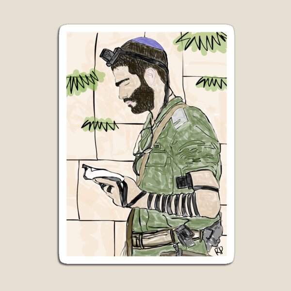 Item preview, Soldier praying at Kotel with Tefillin designed and sold by SnappedbyRivka.