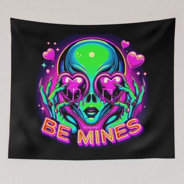 Item preview, Art By Minga Be Mines Alien Heart Eyes design designed and sold by Artbyminga.