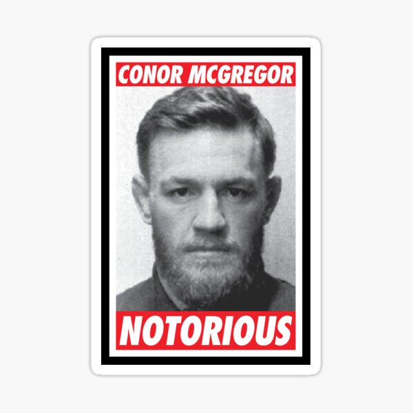 "Conor McGregor Notorious Mugshot" Sticker By RumShirt | Redbubble