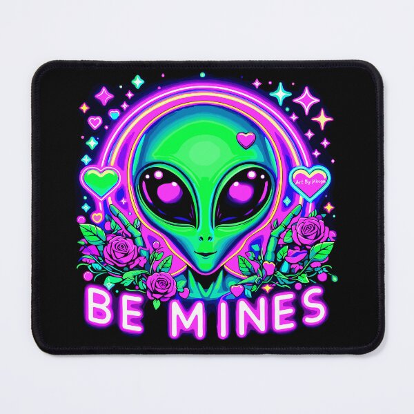 Item preview, Art By Minga Be Mines Alien and Flowers design designed and sold by Artbyminga.