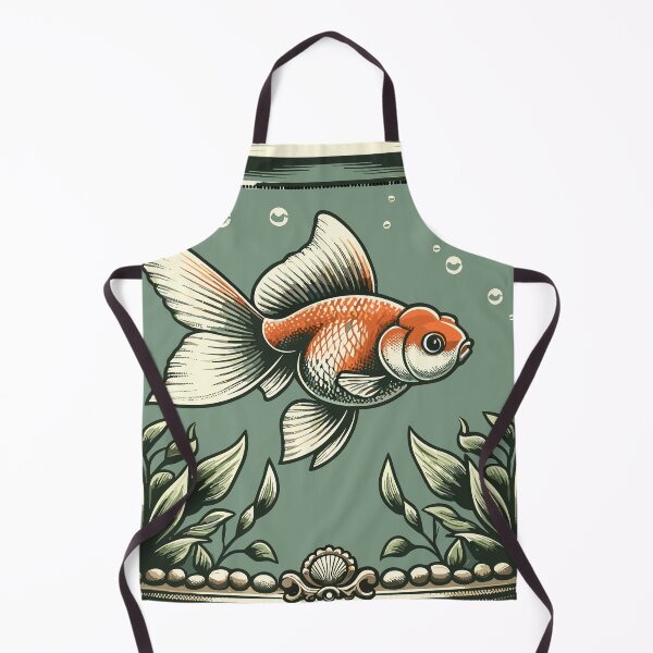 Item preview, Elegant Fish Art: Nostalgic Goldfish Bowl & Teal Tranquility designed and sold by Nimira.
