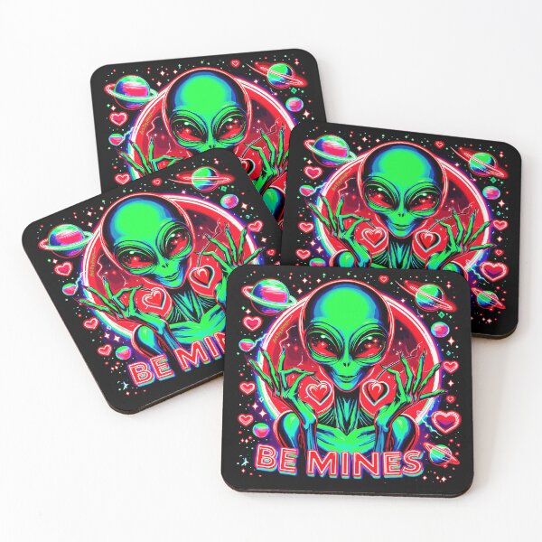 Item preview, Art By Minga Be Mines Neon Green Alien design designed and sold by Artbyminga.