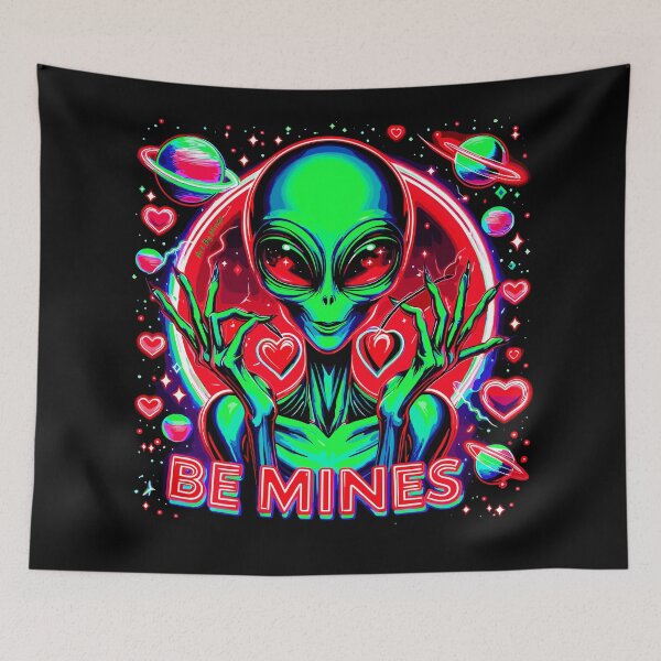 Item preview, Art By Minga Be Mines Neon Green Alien design designed and sold by Artbyminga.