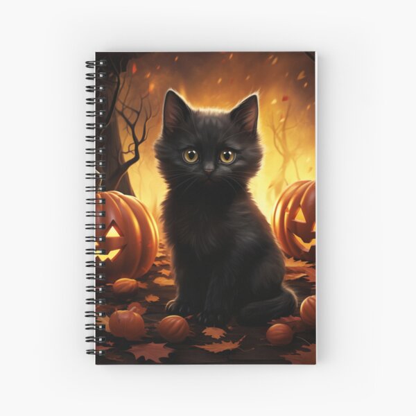 Item preview, Black Kitten with Jack O Lanterns  designed and sold by InspiredbyOllie.
