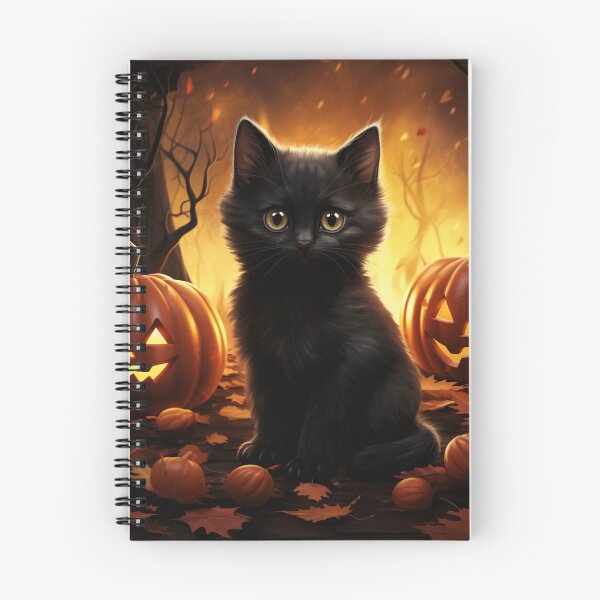 Item preview, Black Kitten with Jack O Lanterns  designed and sold by InspiredbyOllie.