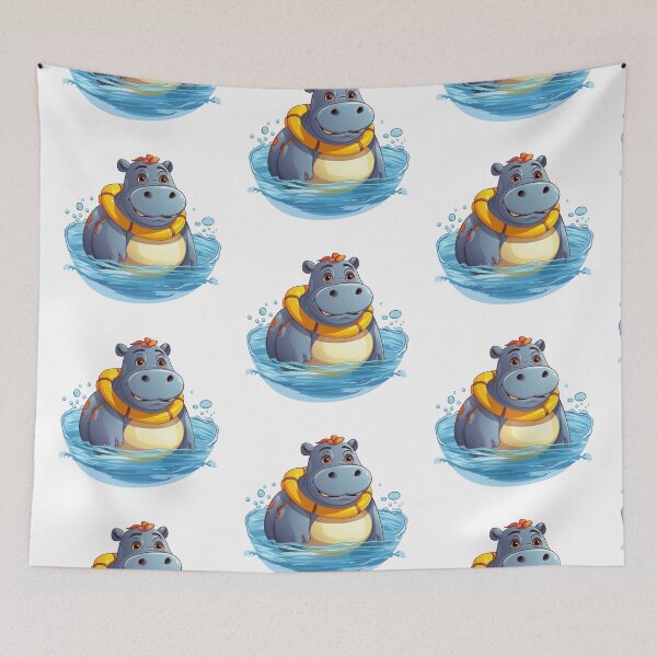 Item preview, Dive into Charm: Explore Our Wondrous World of Hippo Apparel & More! designed and sold by digizonebydas.