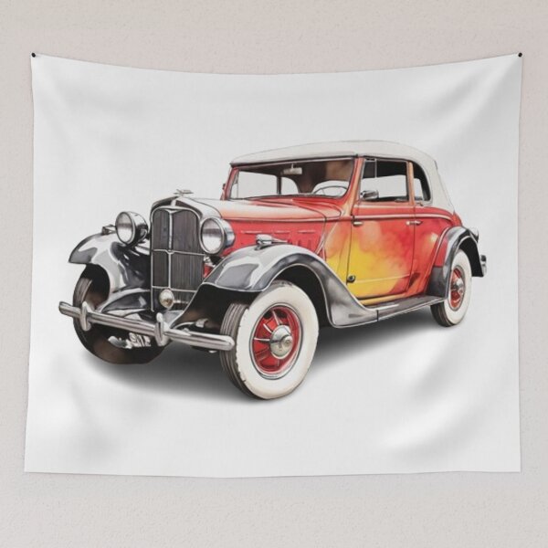 Item preview, “Bursts of Color: An Illustration of a Vintage Car” designed and sold by CHRIST5000.
